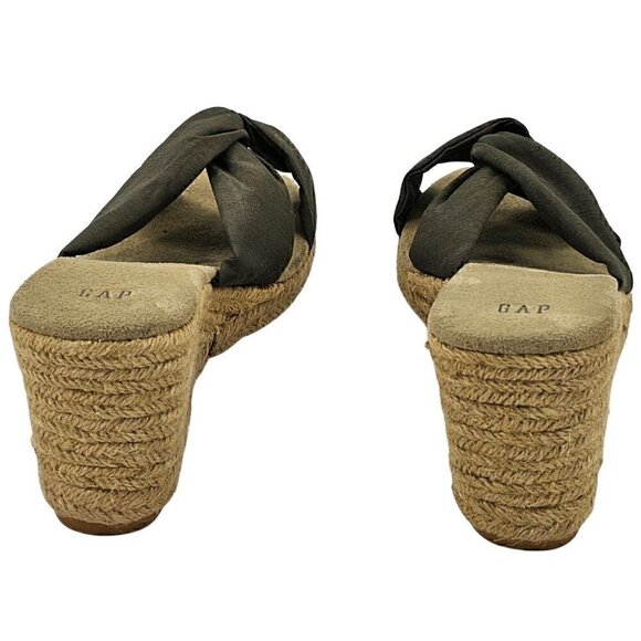 GAP Twisted Knot Espadrille Wedge Slip On Sandals Size 9 - Picture 5 of 9